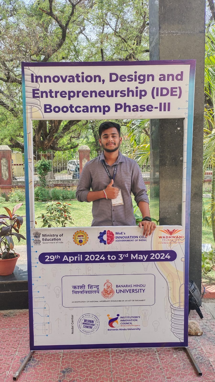 Mohanish Guru at IDE Bootcamp Banaras Hindu University